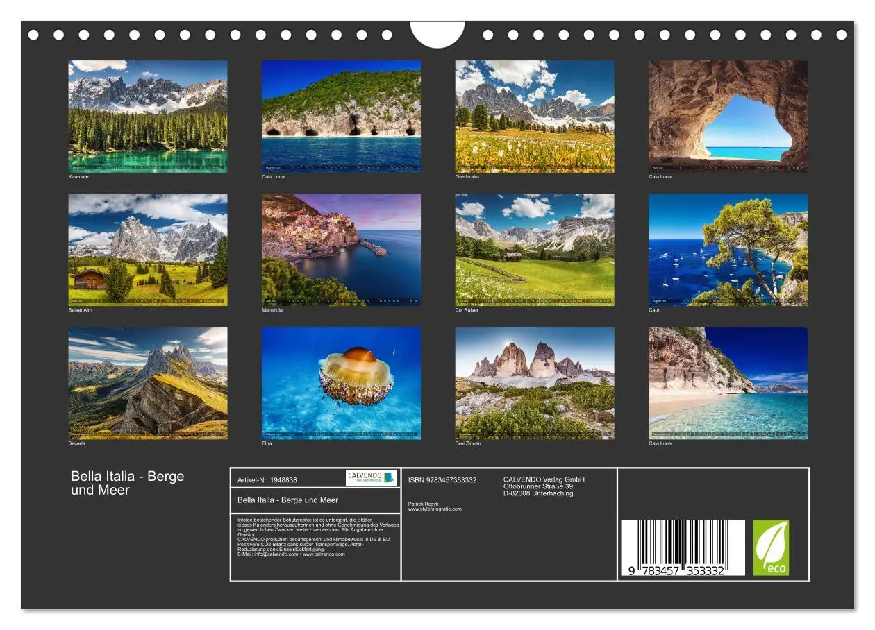 Bild: 9783457353332 | Bella Italia - Berge und Meer (Wandkalender 2026 DIN A4 quer),...