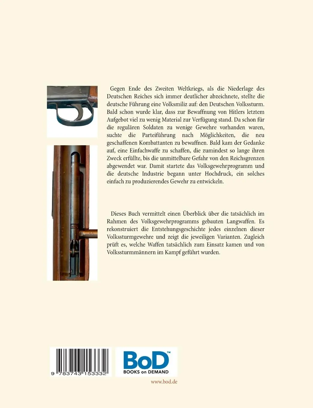 Rückseite: 9783743153332 | Volksgewehre | Die Langwaffen des Deutschen Volkssturms | Peter-Michel