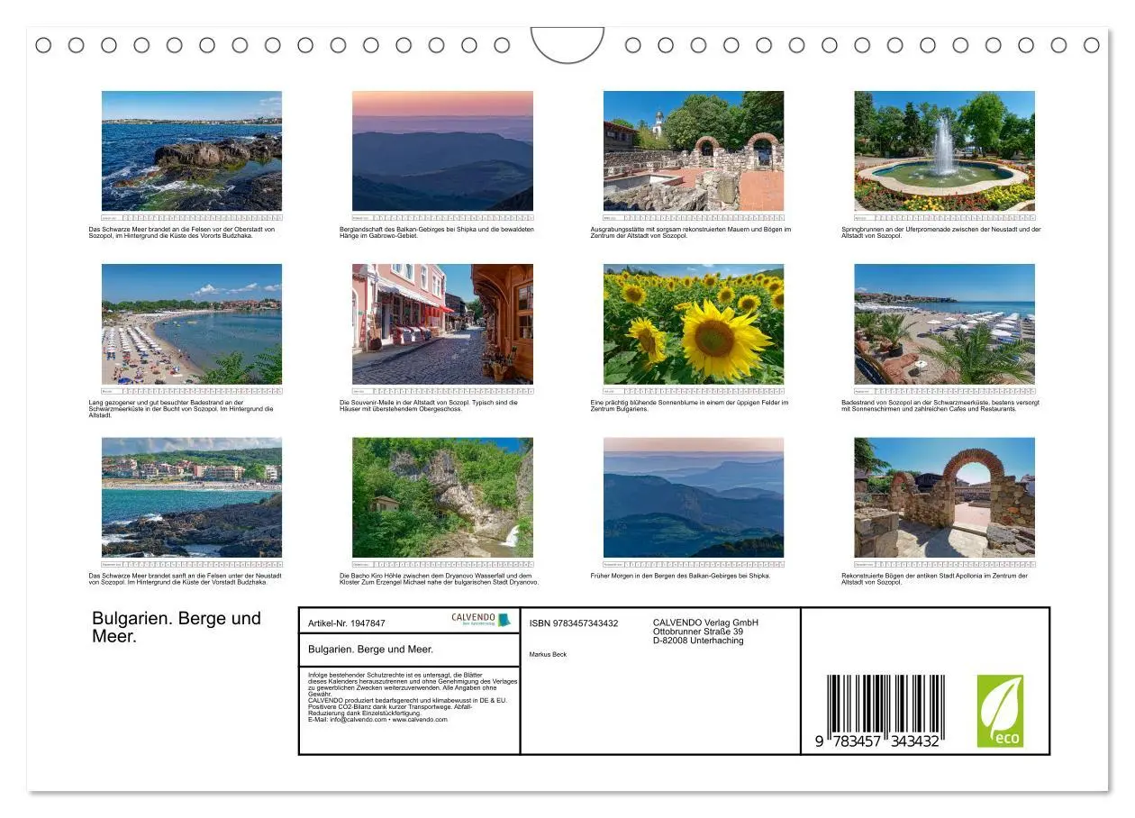 Bild: 9783457343432 | Bulgarien. Berge und Meer. (Wandkalender 2026 DIN A4 quer),...