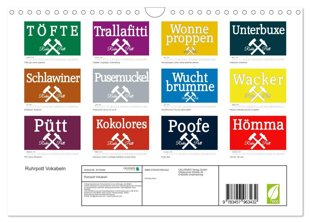 Bild: 9783457963432 | Ruhrpott Vokabeln (Wandkalender 2026 DIN A4 quer), CALVENDO...