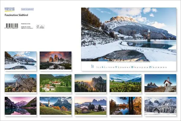 Bild: 9783731883432 | Faszination Südtirol 2026 | Verlag Korsch | Kalender | 14 S. | Deutsch