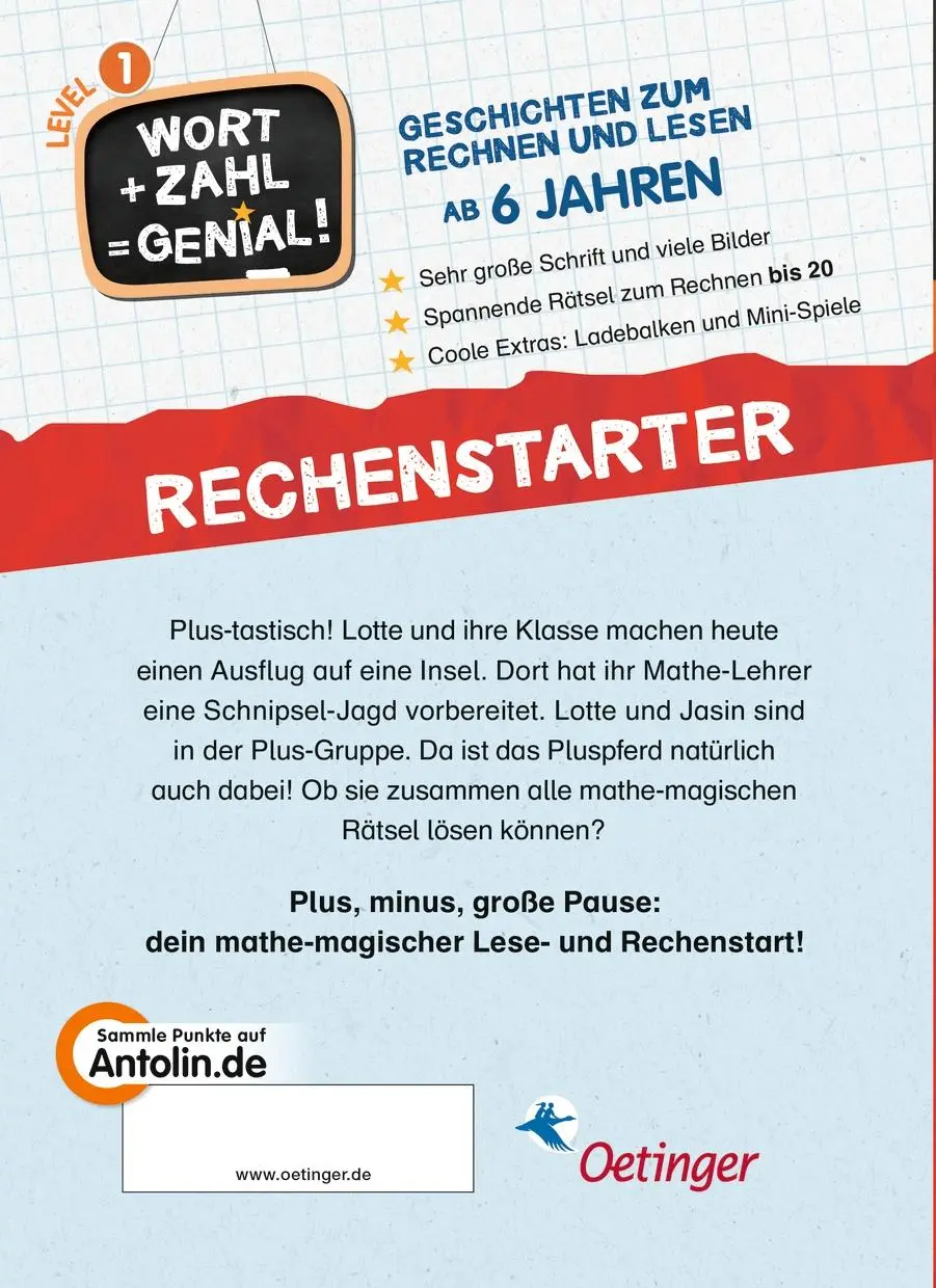 Rückseite: 9783751203432 | Die Mathematierchen. Pluspferd, ahoi! | Wort + Zahl = genial! Level 1