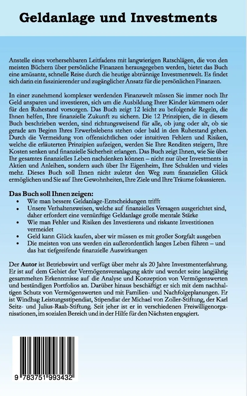 Rückseite: 9783751993432 | Geldanlage und Investments - 12 zeitlose und universelle...