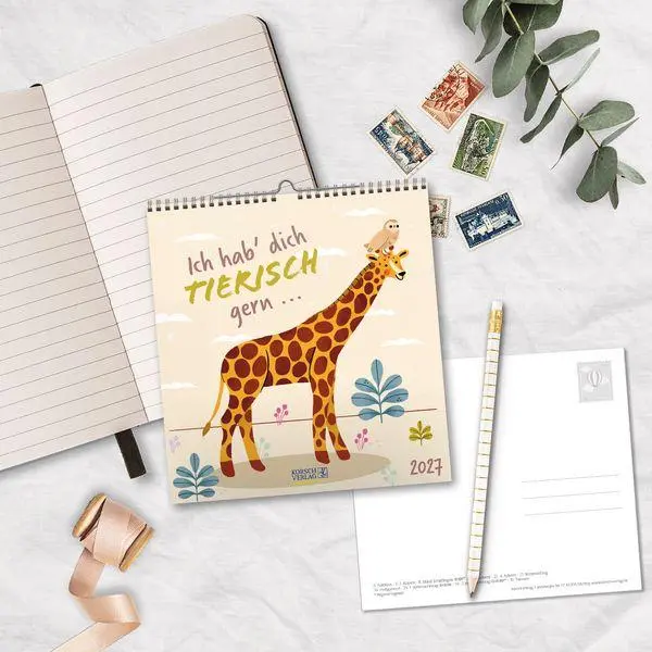 Bild: 9783819303432 | Ich hab dich tierisch gern 2027 | Verlag Korsch | Kalender | 13 S.