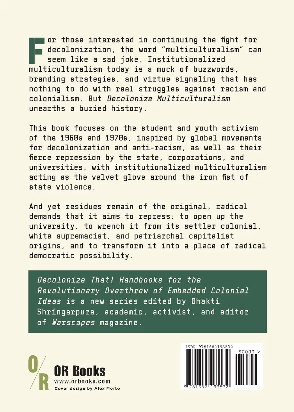 Rückseite: 9781682193532 | Decolonize Multiculturalism | Anthony C Alessandrini | Taschenbuch