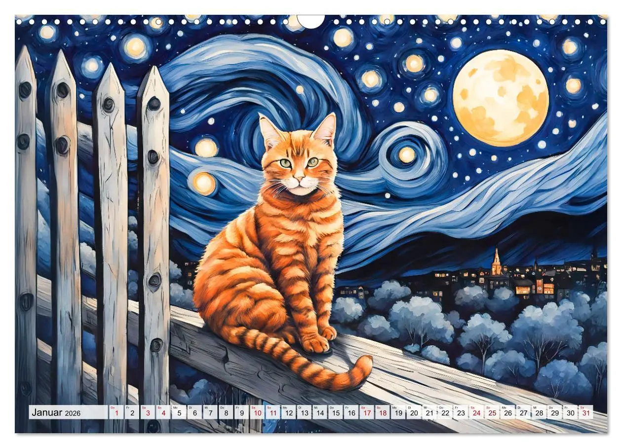 Bild: 9783457263532 | Katzenzauber - Katzenkalender mit stimmungsvollen Bildern...