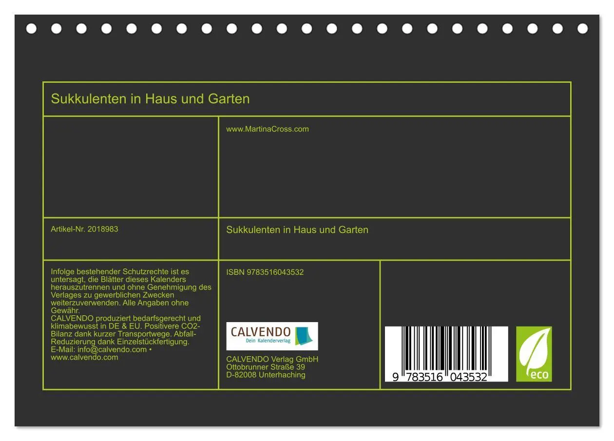 Bild: 9783516043532 | Sukkulenten in Haus und Garten (Tischkalender 2026 DIN A5 quer),...