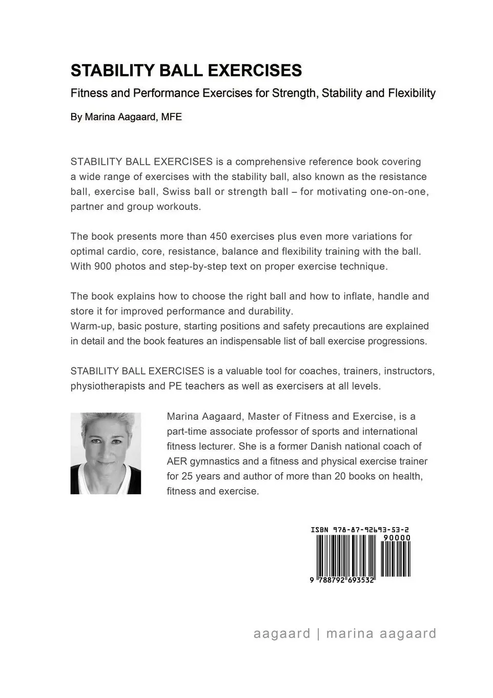 Rückseite: 9788792693532 | Stability Ball Exercises | Marina Aagaard | Taschenbuch | Englisch