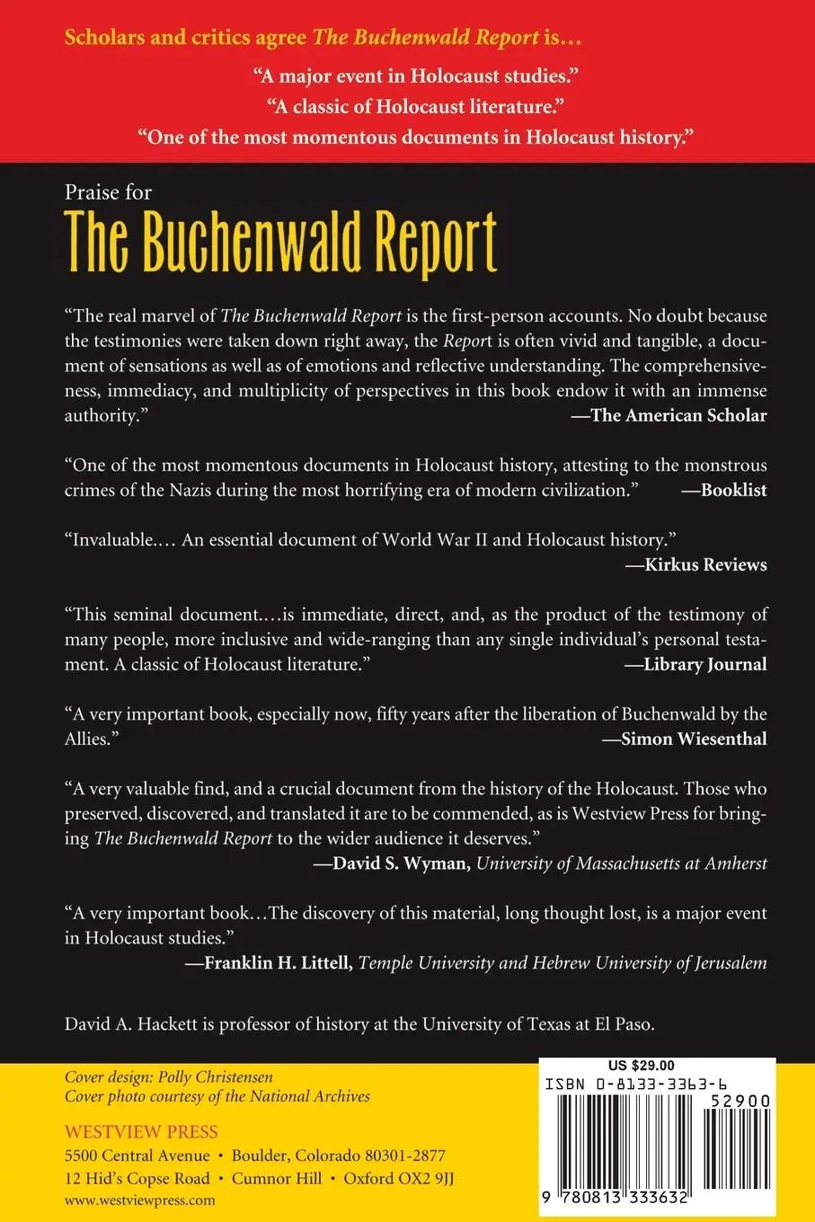 Rückseite: 9780813333632 | The Buchenwald Report | David A. Hackett | Taschenbuch | Englisch