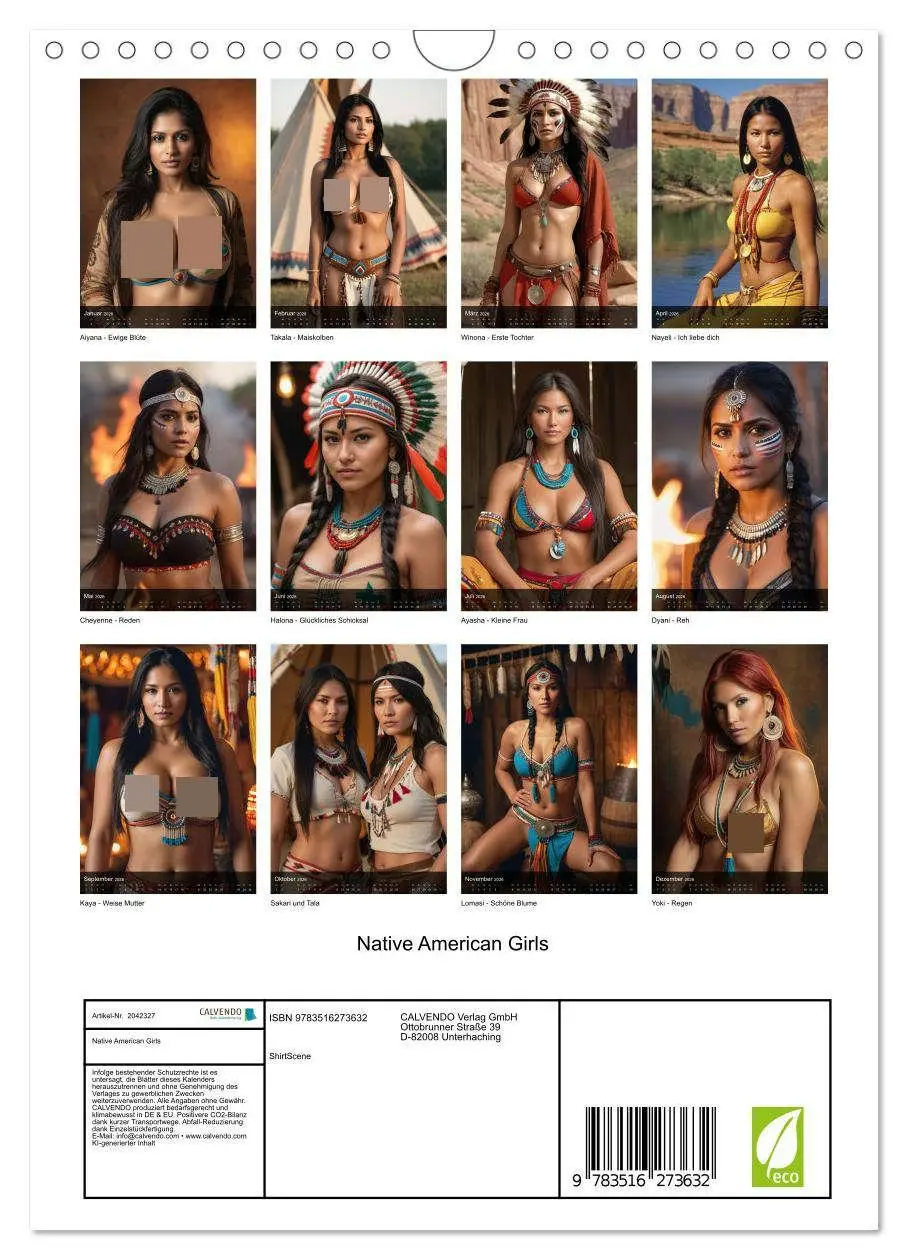 Bild: 9783516273632 | Native American Girls (Wandkalender 2026 DIN A4 hoch), CALVENDO...