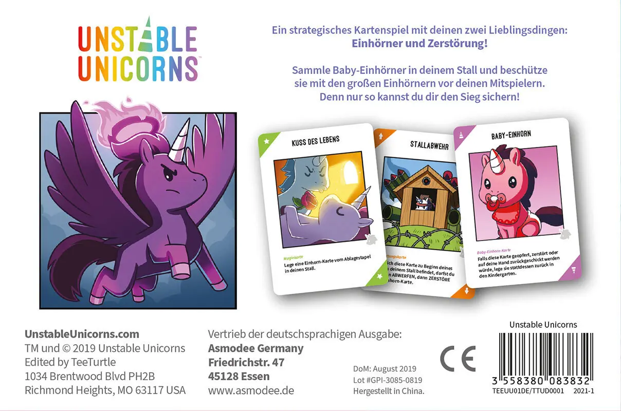 Bild: 3558380083832 | Unstable Unicorns (Spiel) | Spiel | In Spielebox | TTUD0001 | Deutsch