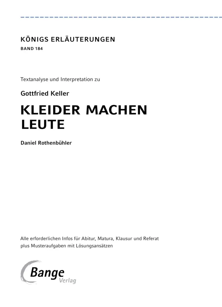Bild: 9783129303832 | Kleider machen Leute von Gottfried Keller | Gottfried Keller | Buch
