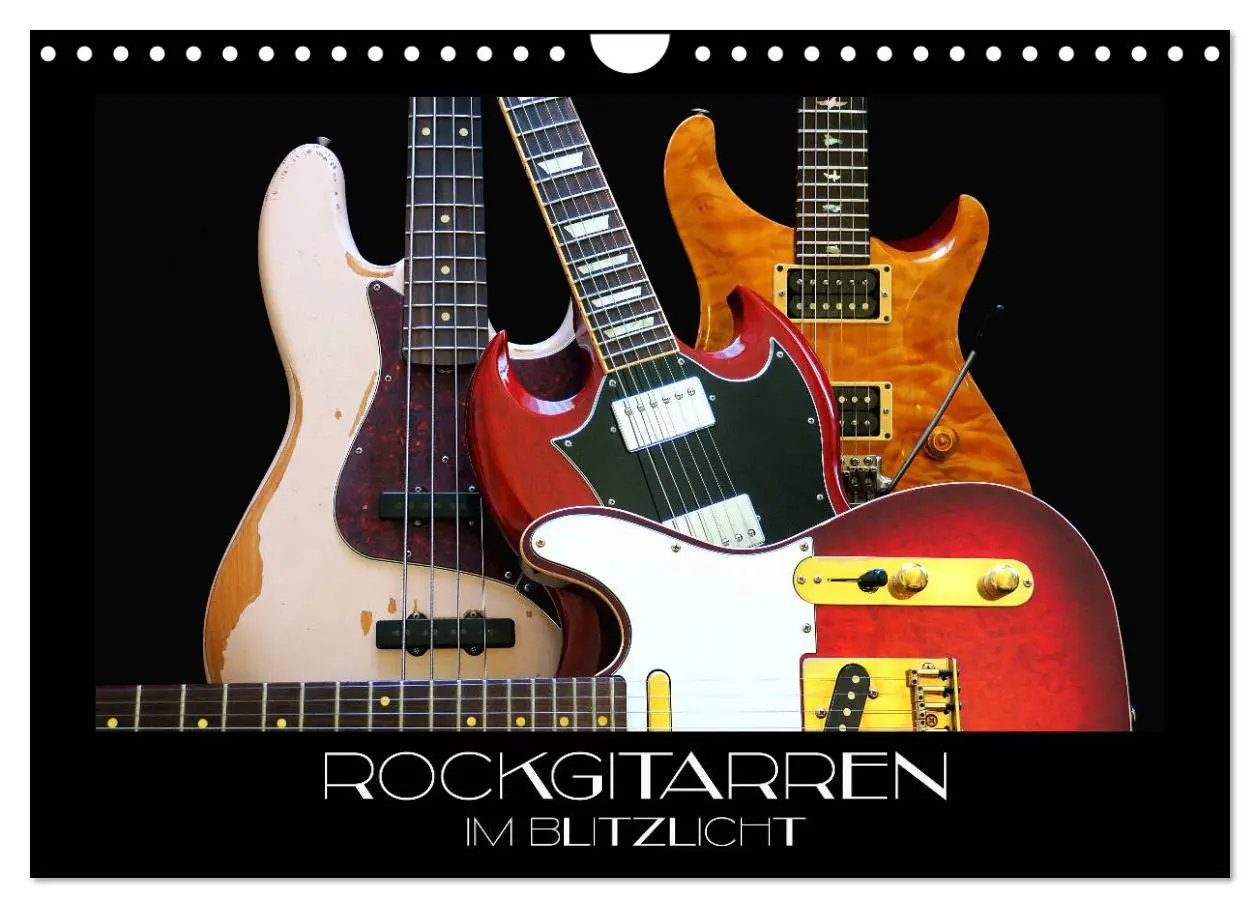 Cover: 9783457843932 | Rockgitarren im Blitzlicht (Wandkalender 2026 DIN A4 quer),...