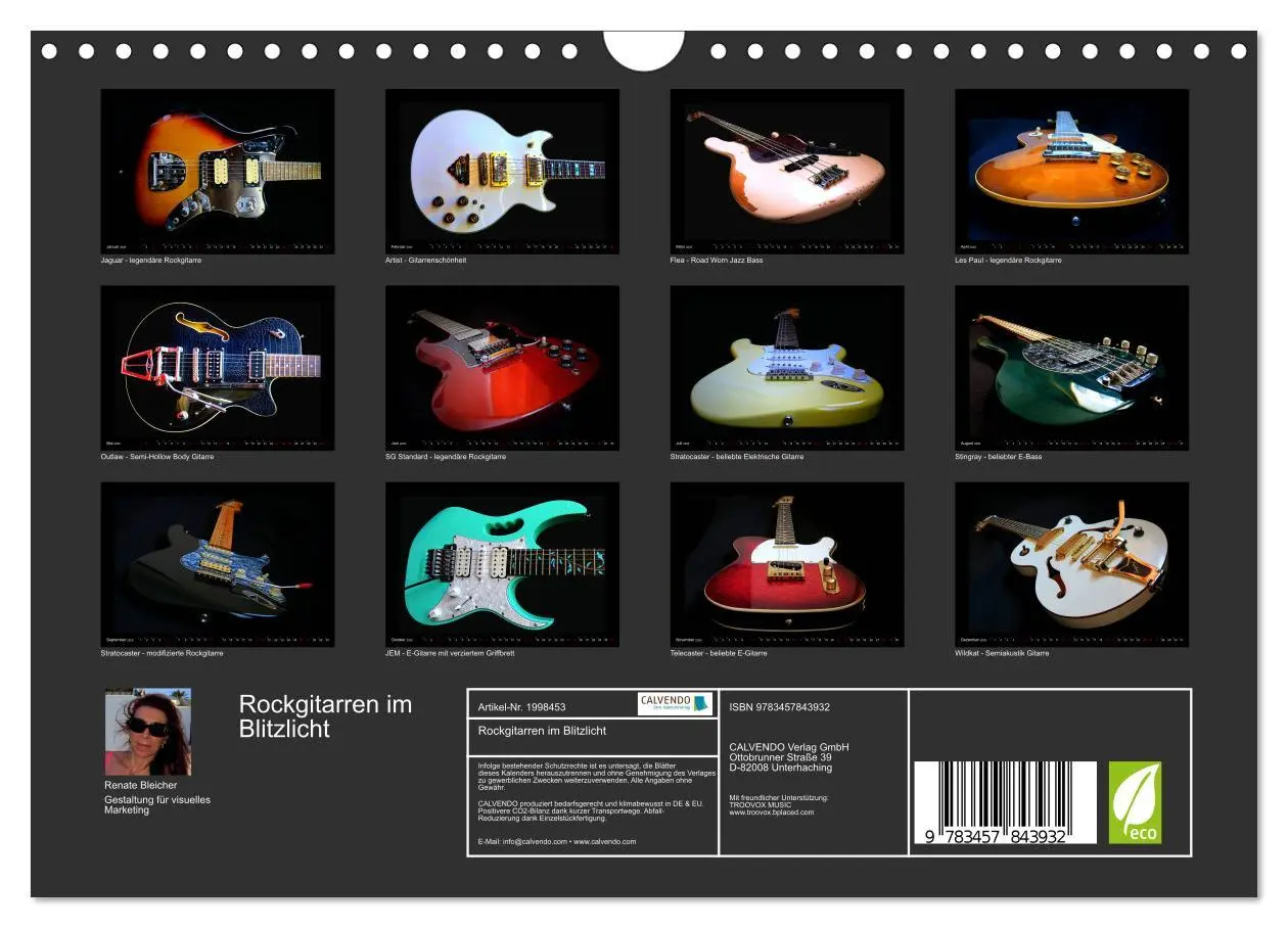 Bild: 9783457843932 | Rockgitarren im Blitzlicht (Wandkalender 2026 DIN A4 quer),...