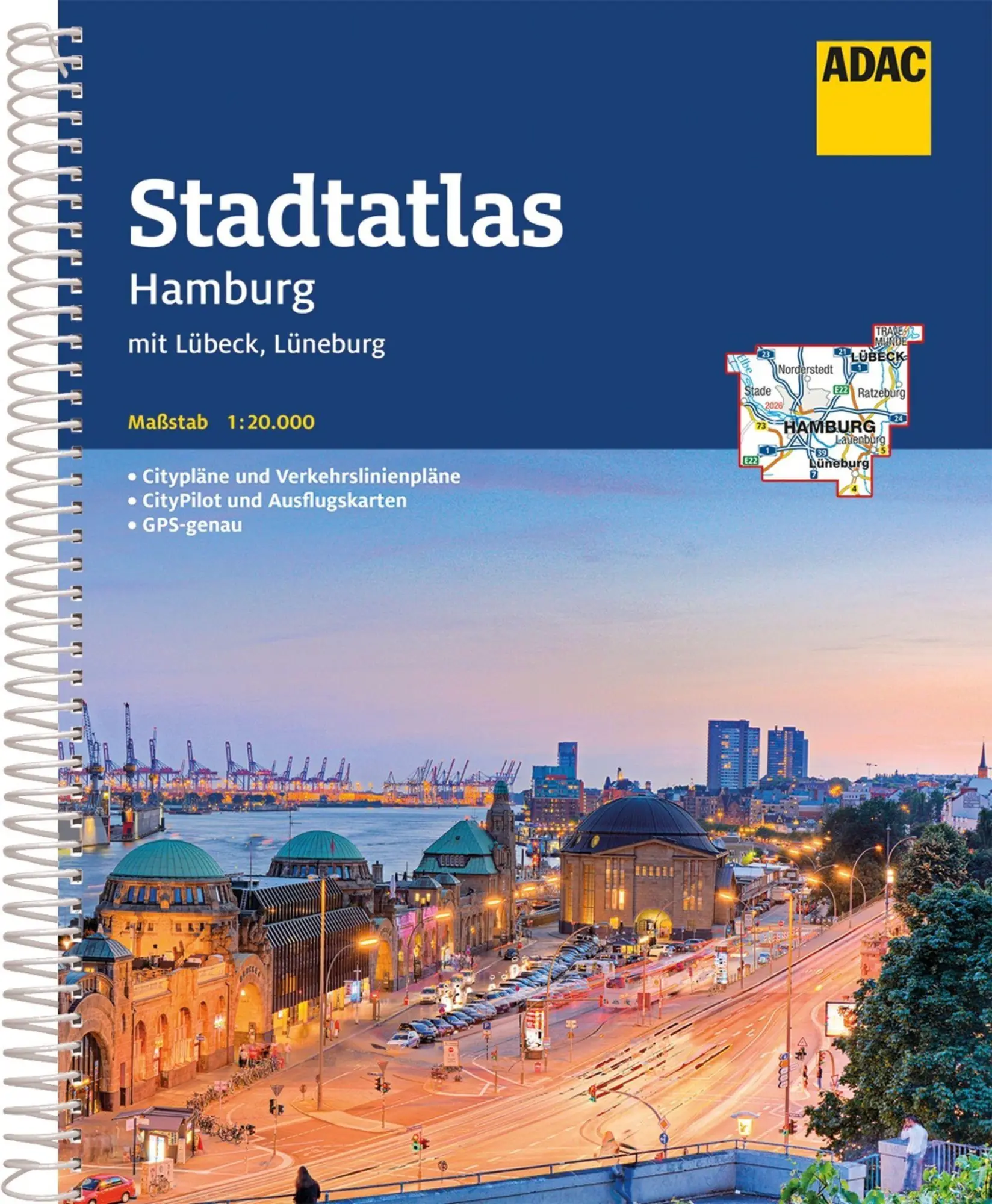 Cover: 9783826423932 | ADAC Stadtatlas Hamburg 1:20.000 | mit Lübeck, Lüneburg | Taschenbuch