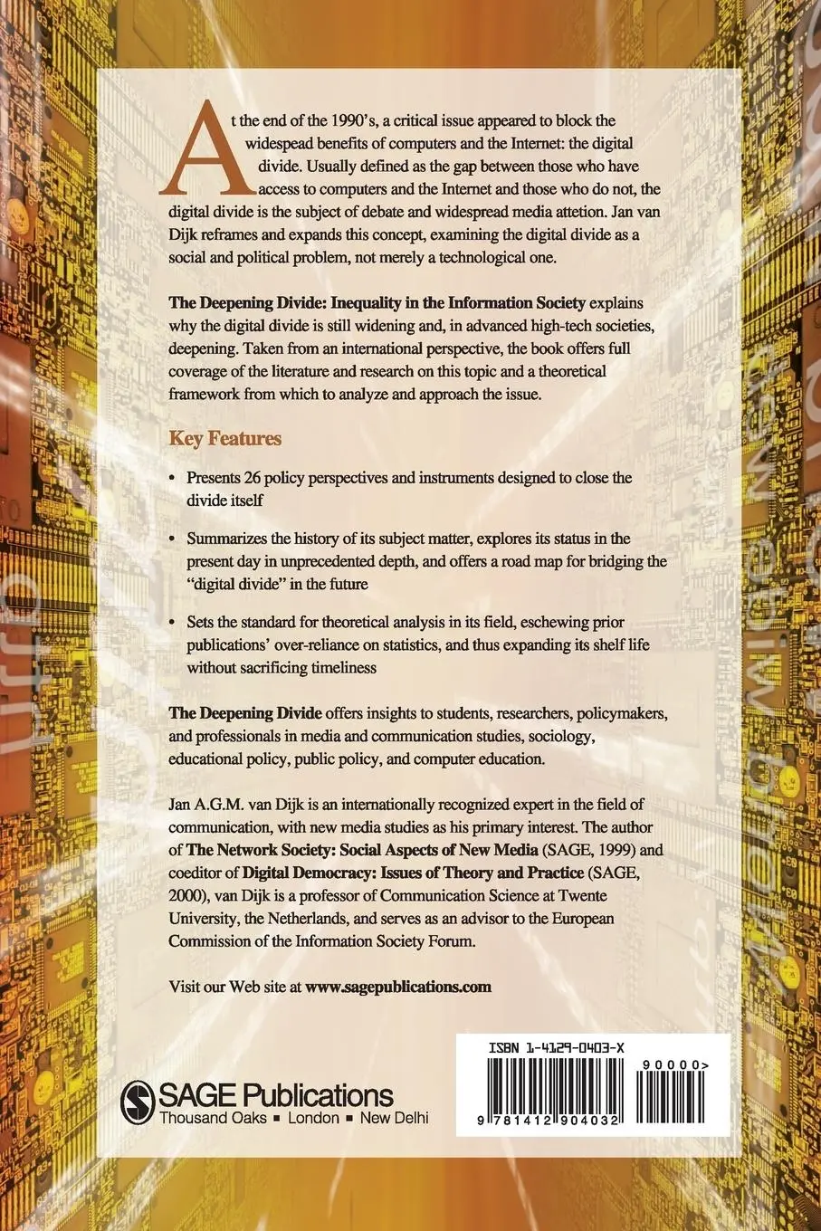 Rückseite: 9781412904032 | The Deepening Divide | Inequality in the Information Society | Buch