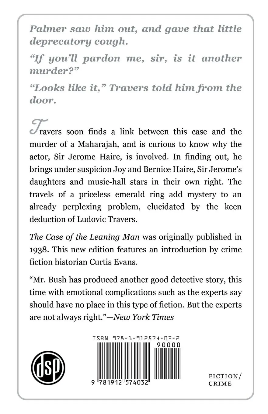 Rückseite: 9781912574032 | The Case of the Leaning Man | A Ludovic Travers Mystery | Bush | Buch