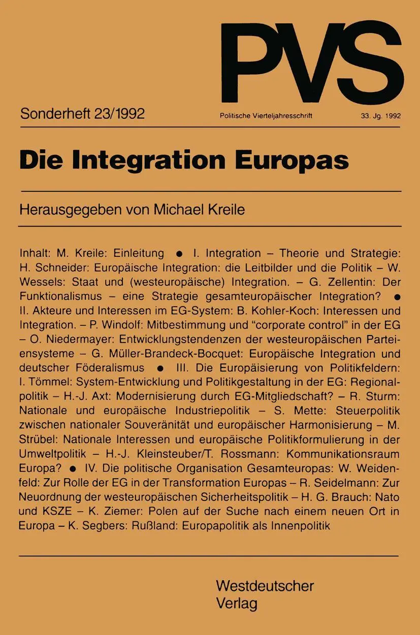 Cover: 9783531124032 | Die Integration Europas | Michael Kreile | Taschenbuch | 427 S. | 1992