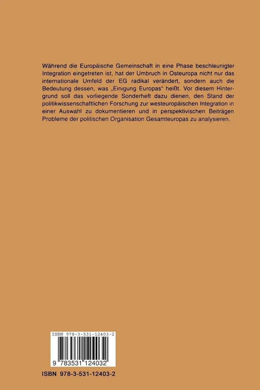 Rückseite: 9783531124032 | Die Integration Europas | Michael Kreile | Taschenbuch | 427 S. | 1992