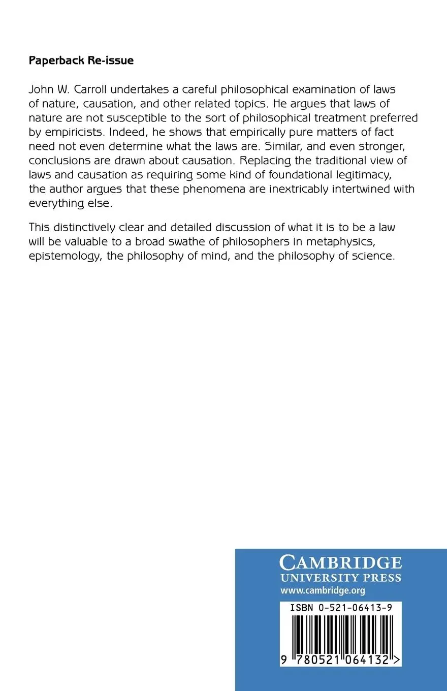 Rückseite: 9780521064132 | Laws of Nature | John W. Carroll | Taschenbuch | Englisch | 2008