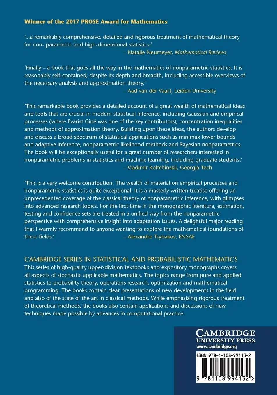Rückseite: 9781108994132 | Mathematical Foundations of Infinite-Dimensional Statistical Models