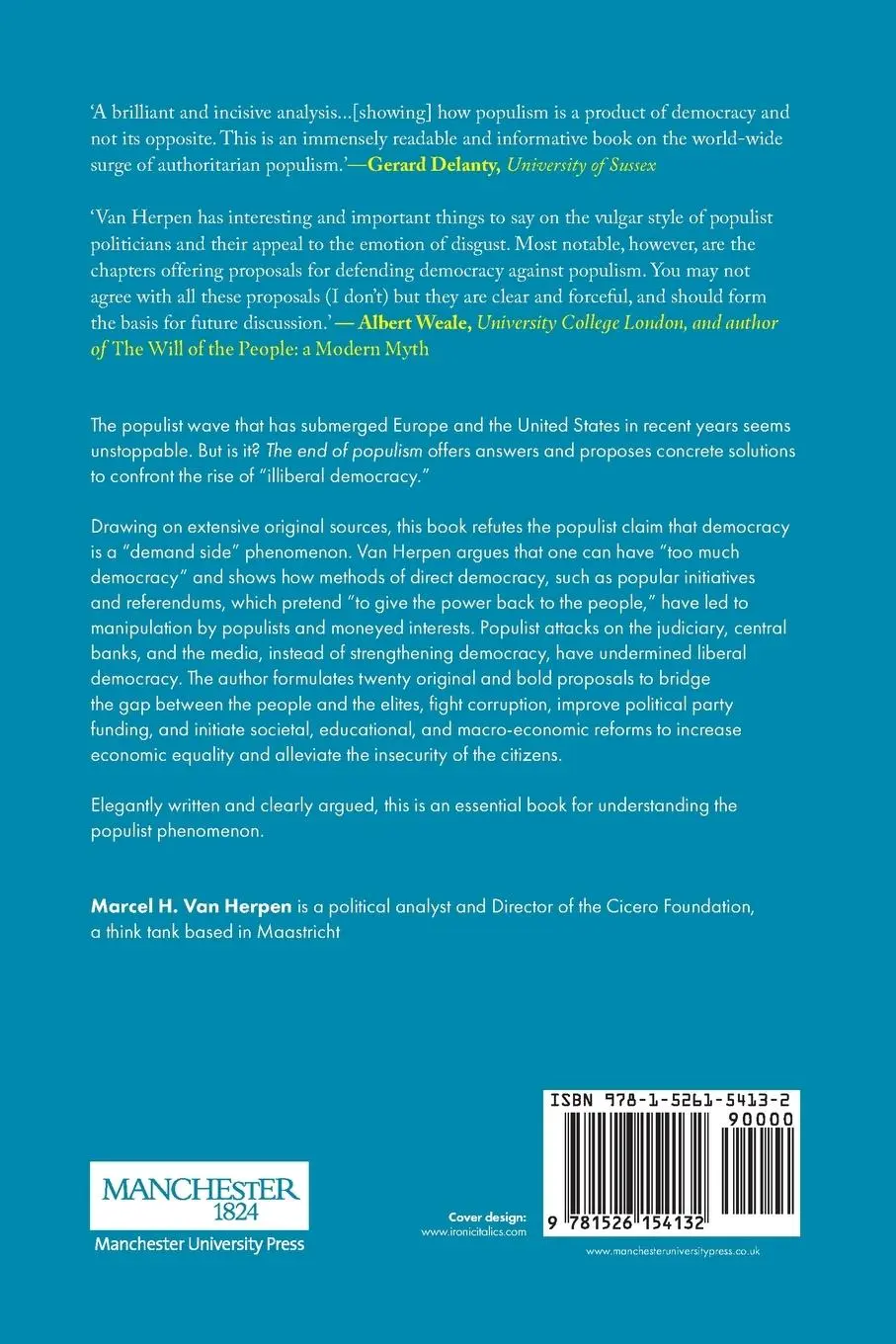 Rückseite: 9781526154132 | The end of populism | Twenty proposals to defend liberal democracy