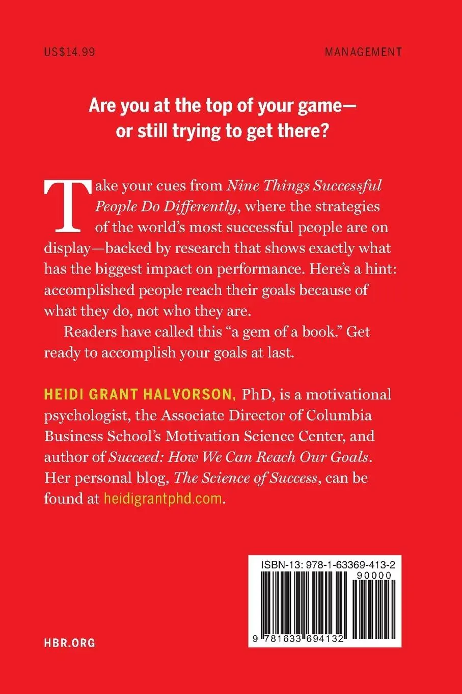 Rückseite: 9781633694132 | Nine Things Successful People Do Differently | Heidi Grant Halvorson