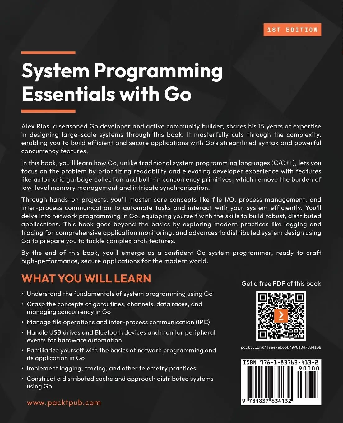 Rückseite: 9781837634132 | System Programming Essentials with Go | Alex Rios | Taschenbuch | 2024