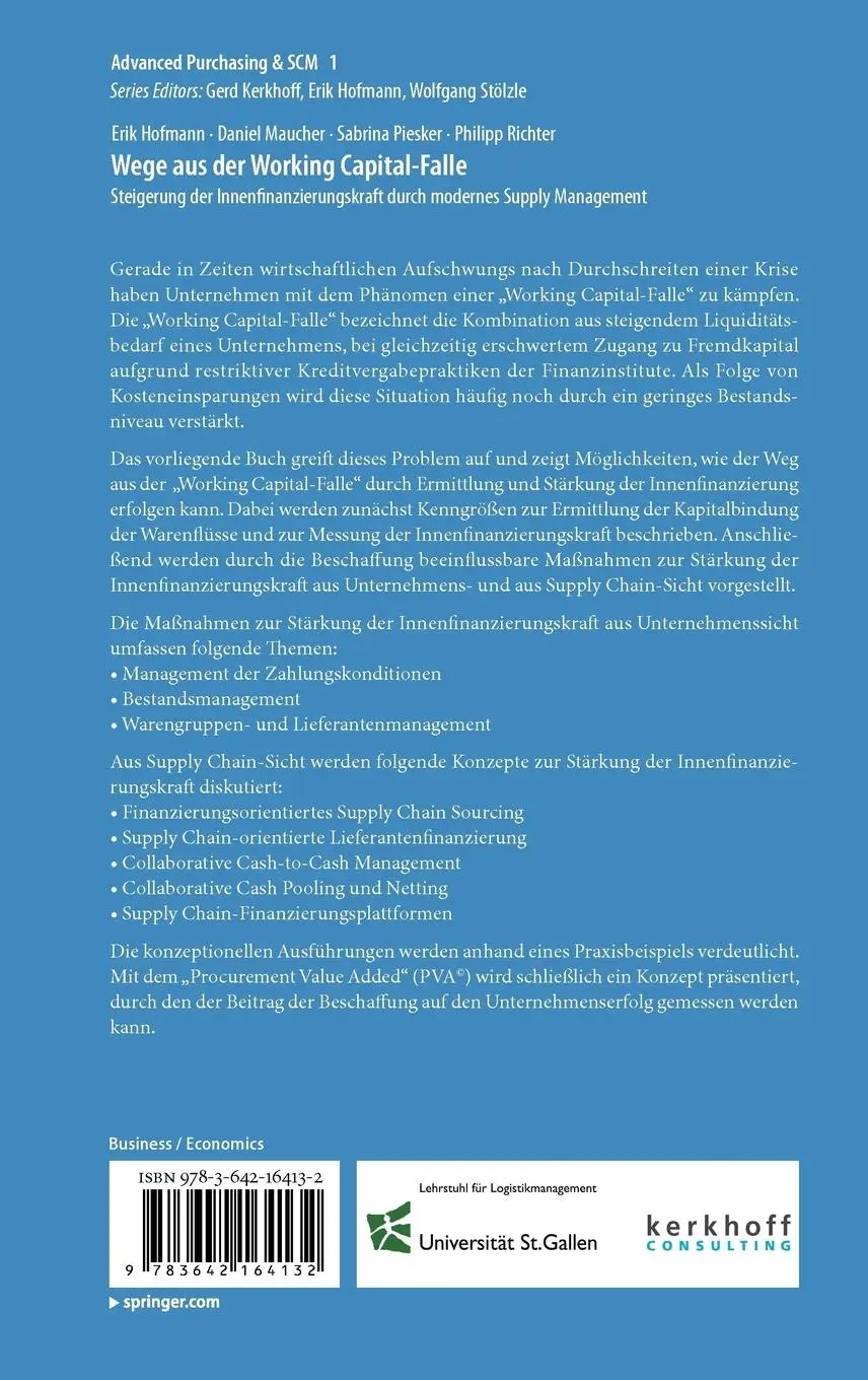 Rückseite: 9783642164132 | Wege aus der Working Capital-Falle | Erik Hofmann (u. a.) | Buch | x