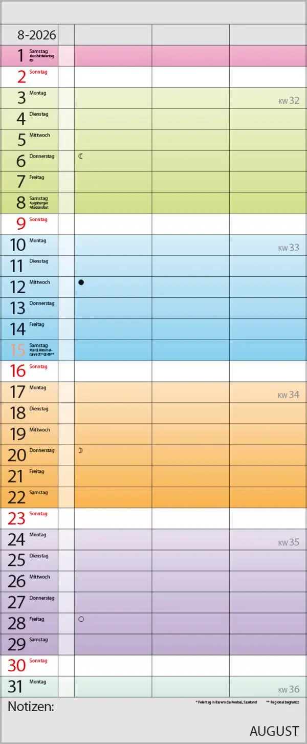 Bild: 9783731884132 | Farbenspiel - Planer für 2 2026 | Verlag Korsch | Kalender | 14 S.