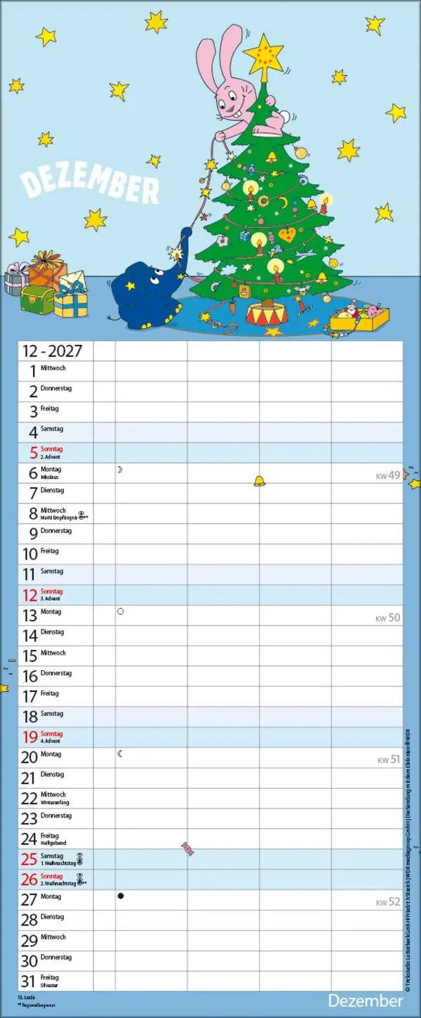 Bild: 9783819304132 | Der echt elefantastische Familienplaner 2027 | Verlag Korsch | 14 S.