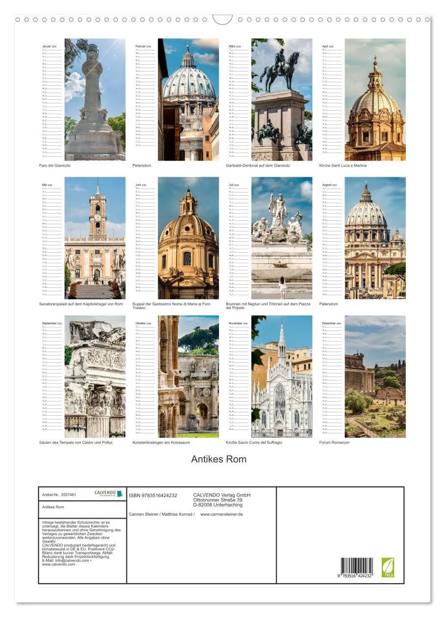 Bild: 9783516424232 | Antikes Rom (Wandkalender 2026 DIN A2 hoch), CALVENDO Monatskalender