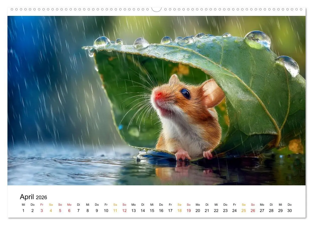 Bild: 9783516594232 | Regen? Na und! Mäuse (hochwertiger Premium Wandkalender 2026 DIN A2...