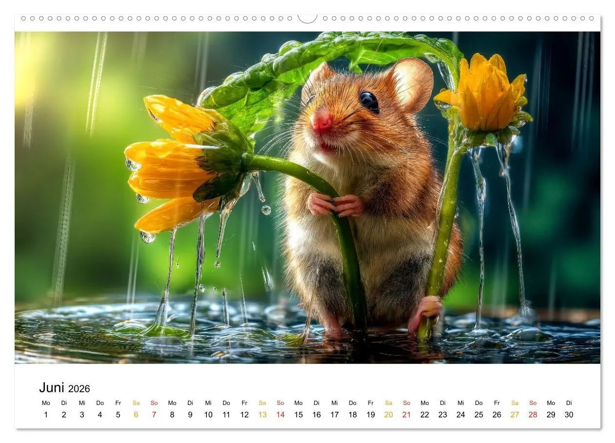 Bild: 9783516594232 | Regen? Na und! Mäuse (hochwertiger Premium Wandkalender 2026 DIN A2...