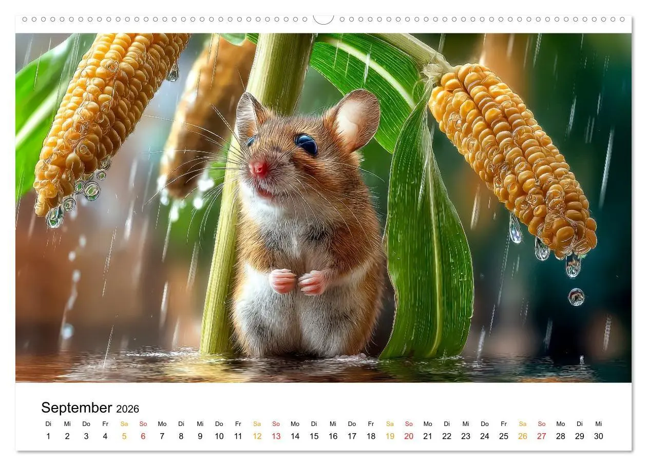 Bild: 9783516594232 | Regen? Na und! Mäuse (hochwertiger Premium Wandkalender 2026 DIN A2...