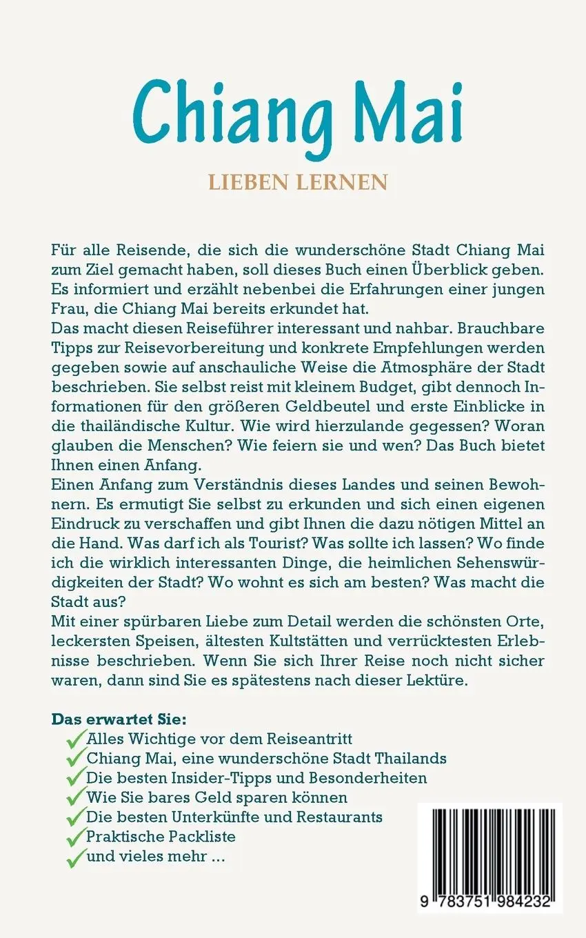 Rückseite: 9783751984232 | Chiang Mai lieben lernen: Der perfekte Reiseführer für einen...