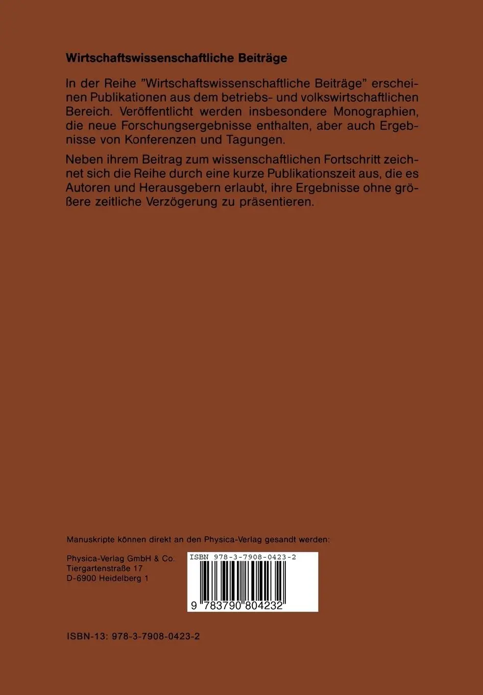 Rückseite: 9783790804232 | Externe Effekte: "Marktversagen" oder Systemmerkmal? | Peter M. Sälter