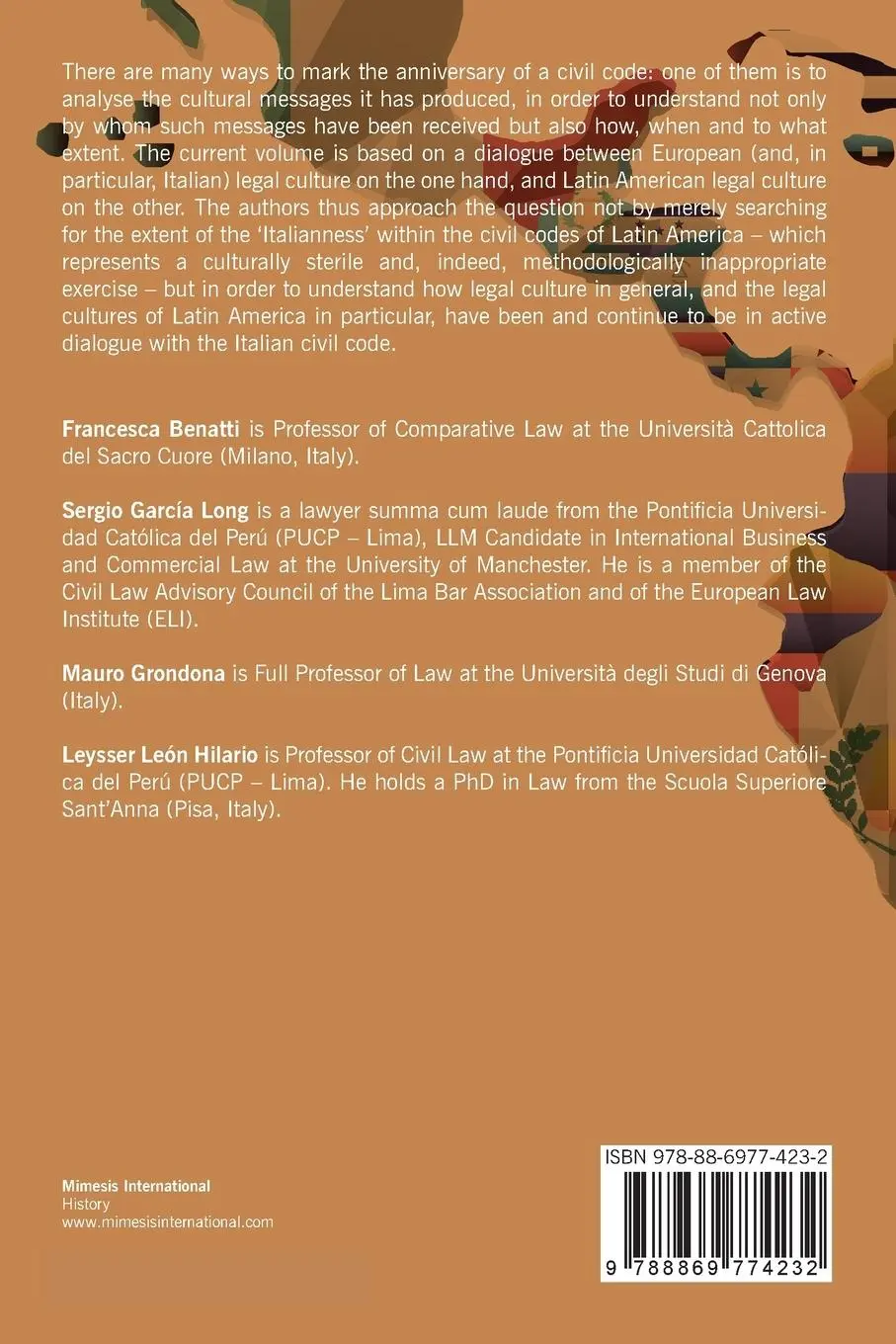 Rückseite: 9788869774232 | The Influence of Italian Civil Law in Latin-America | Benatti (u. a.)
