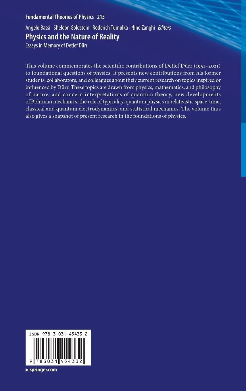 Rückseite: 9783031454332 | Physics and the Nature of Reality | Essays in Memory of Detlef Dürr