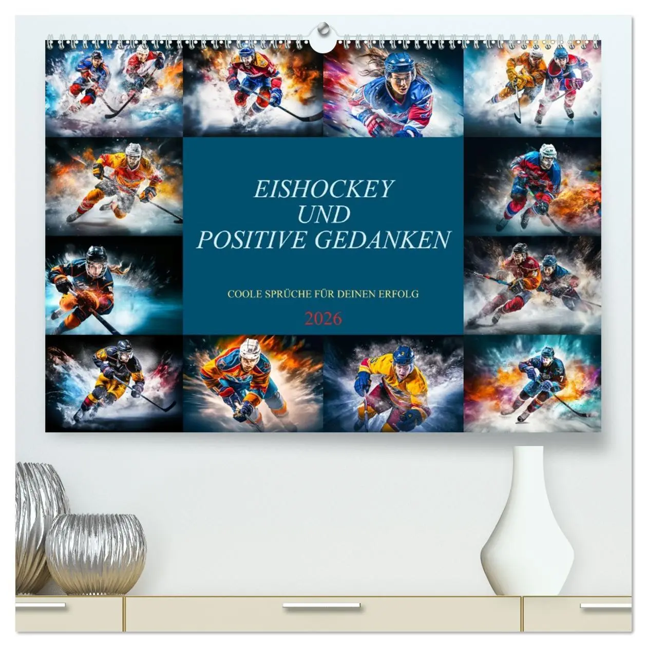 Cover: 9783457494332 | Eishockey und positive Gedanken (hochwertiger Premium Wandkalender...