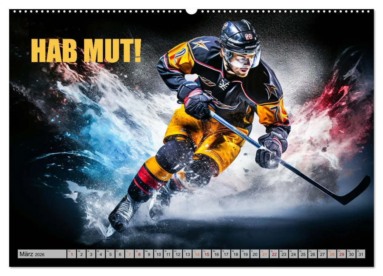 Bild: 9783457494332 | Eishockey und positive Gedanken (hochwertiger Premium Wandkalender...