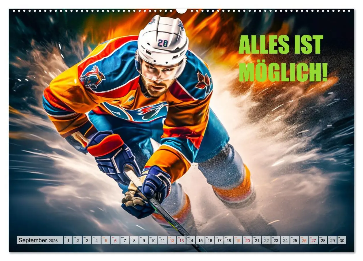 Bild: 9783457494332 | Eishockey und positive Gedanken (hochwertiger Premium Wandkalender...