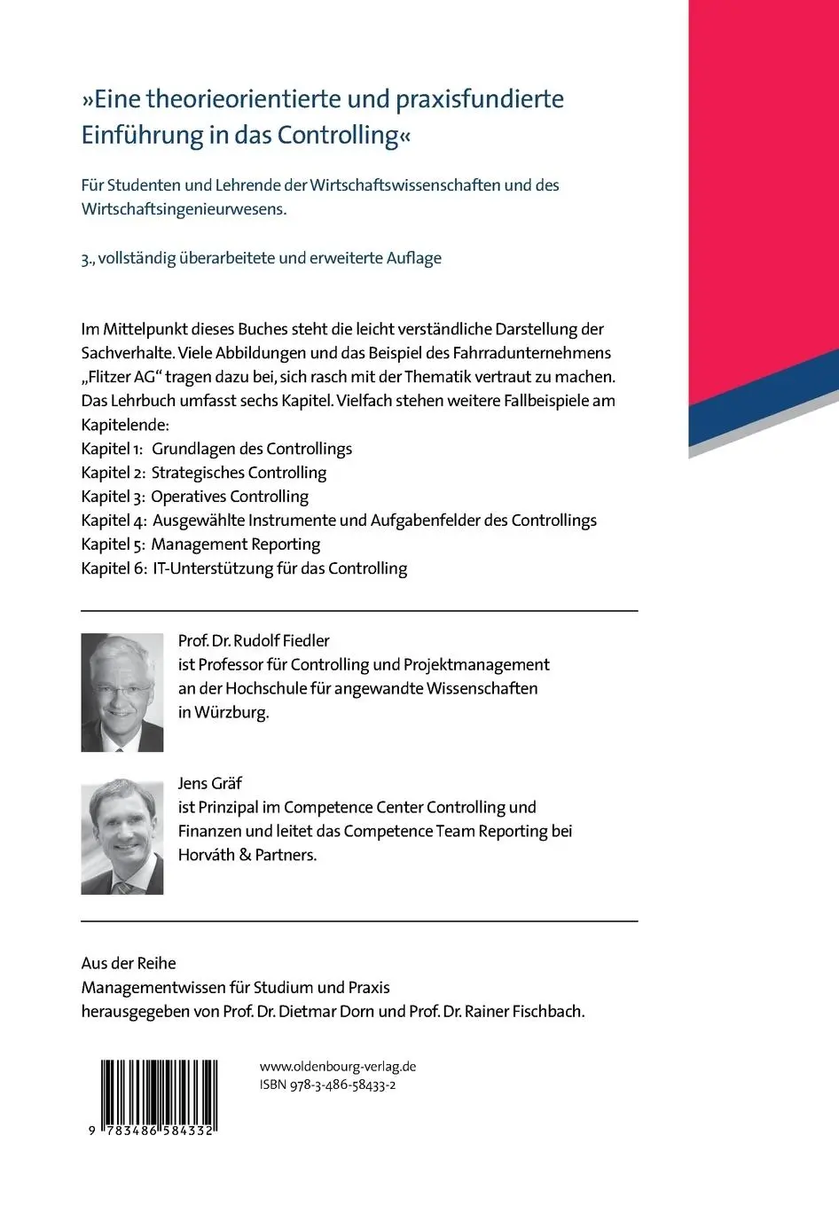 Rückseite: 9783486584332 | Einführung in das Controlling | Jens Gräf (u. a.) | Taschenbuch | XIX