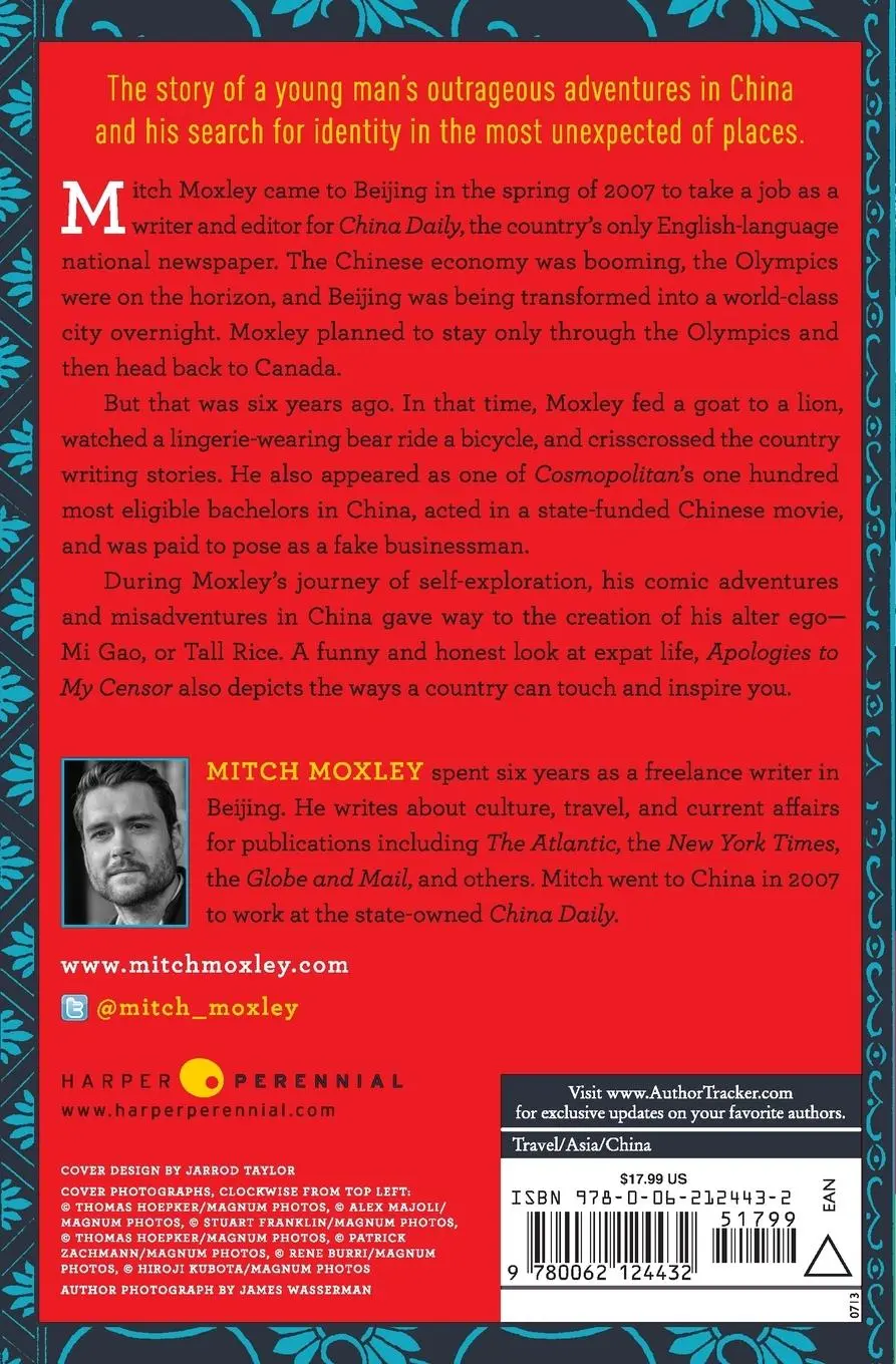 Rückseite: 9780062124432 | APOLOGIES TO MY CENSOR PB | Mitch Moxley | Taschenbuch | Englisch