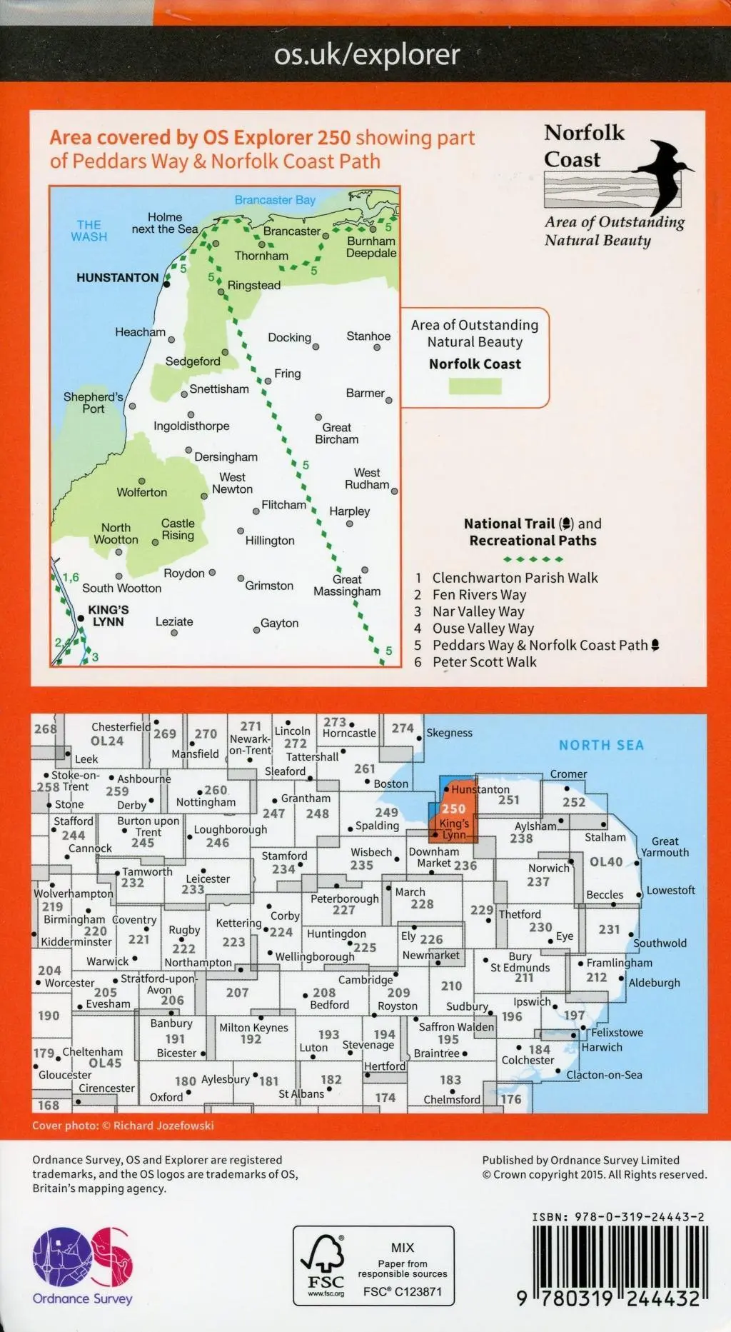 Bild: 9780319244432 | Norfolk Coast West | Ordnance Survey | (Land-)Karte | OS Explorer Map