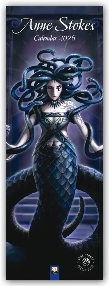 Cover: 9781835624432 | Anne Stokes - Slimline-Kalender 2026 - Original Flame Tree...