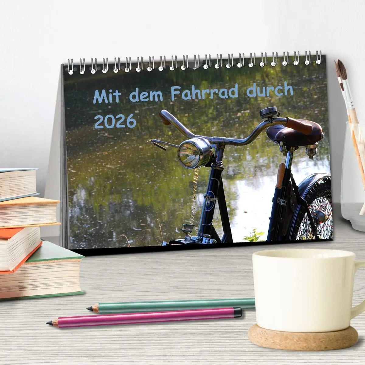 Bild: 9783516024432 | Mit dem Fahrrad durch 2026 (Tischkalender 2026 DIN A5 quer),...