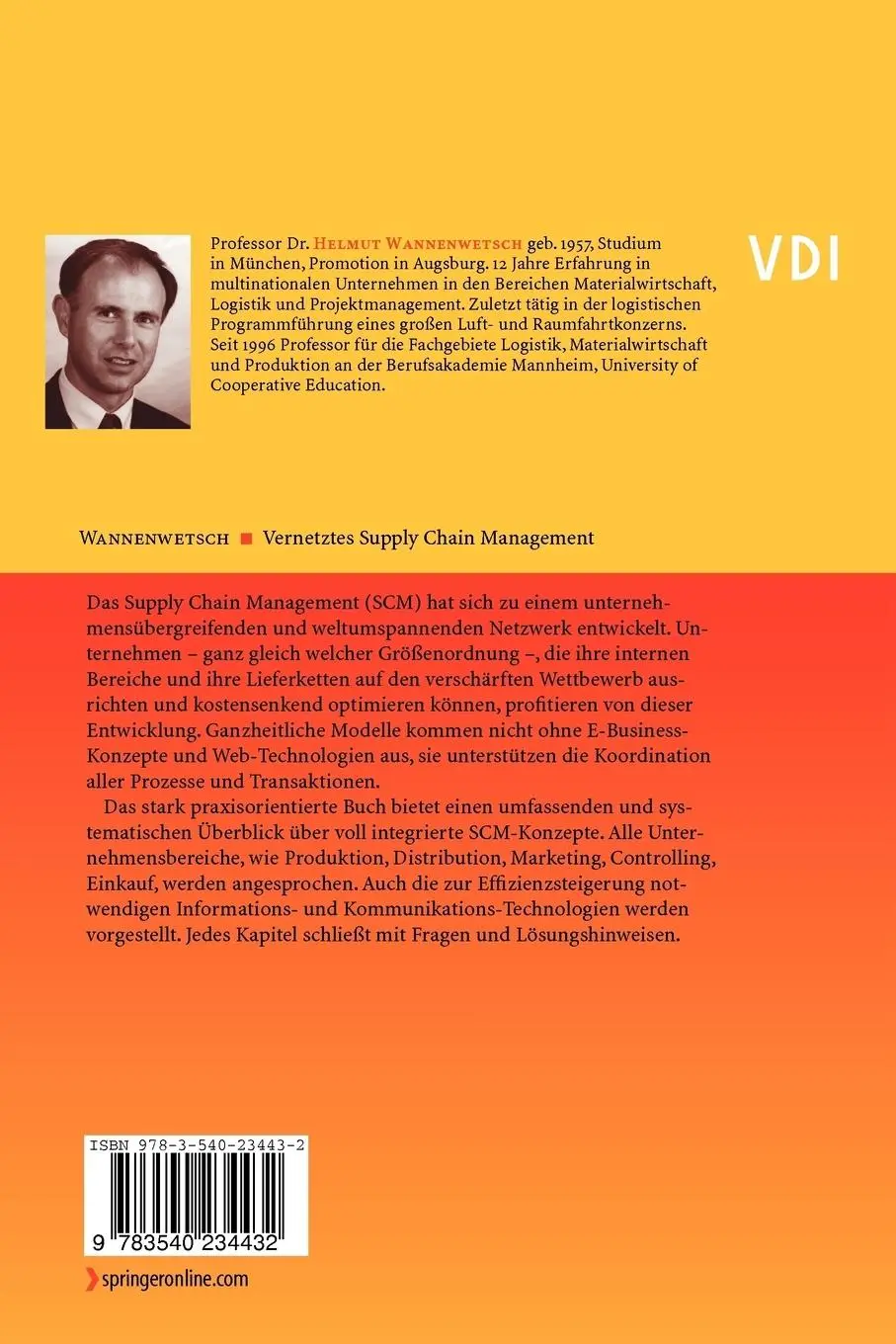Rückseite: 9783540234432 | Vernetztes Supply Chain Management | Helmut Wannenwetsch | Taschenbuch