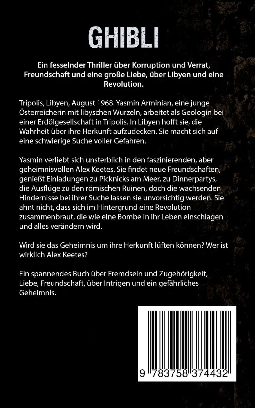 Rückseite: 9783758374432 | Ghibli | Thriller | Helga Murauer | Taschenbuch | Paperback | 450 S.
