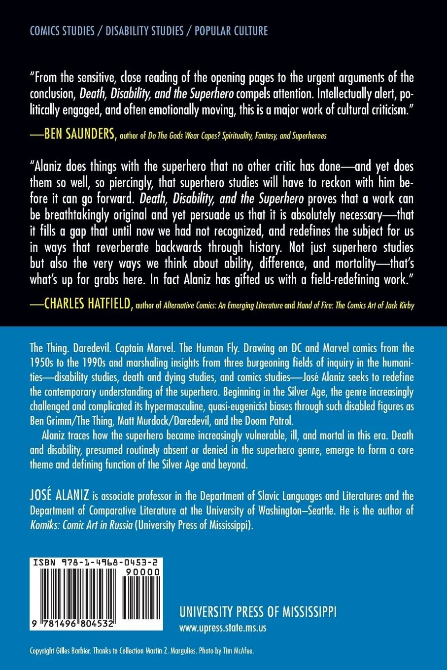 Rückseite: 9781496804532 | Death, Disability, and the Superhero | The Silver Age and Beyond